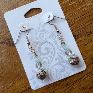 Handmade Quartz Crystal Beaded Earrings!!
